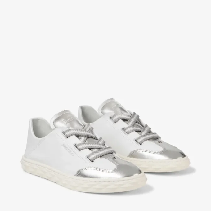 Zapatillas Diamond Light Flex F de piel napa metalizada plateada