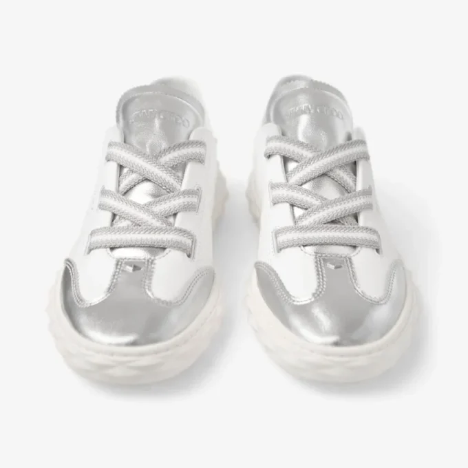 Zapatillas Diamond Light Flex F de piel napa metalizada plateada
