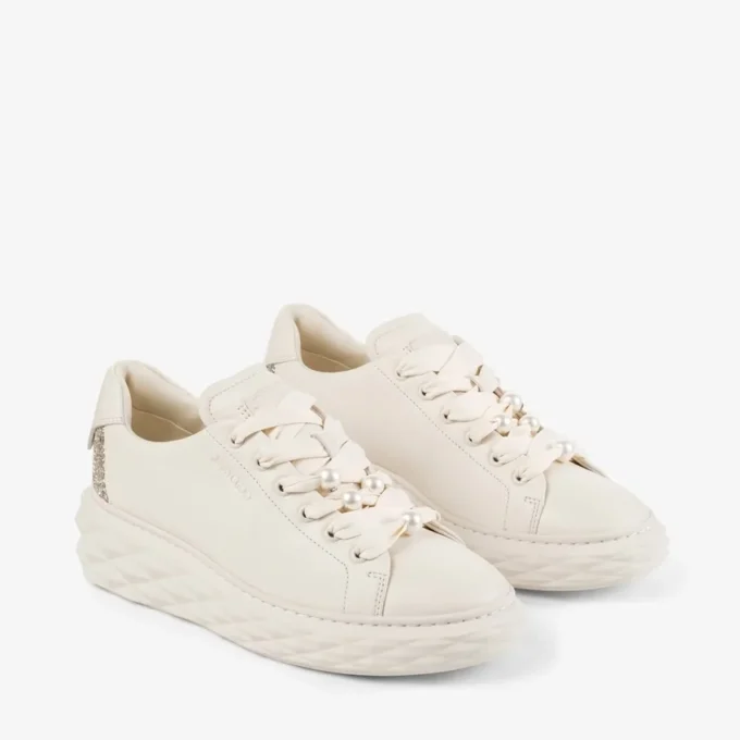 Zapatillas Diamond Light Maxi F Latte de piel lisa y purpurina gruesa Zapatillas Diamond Light Maxi F Latte de piel lisa y purpurina gruesa