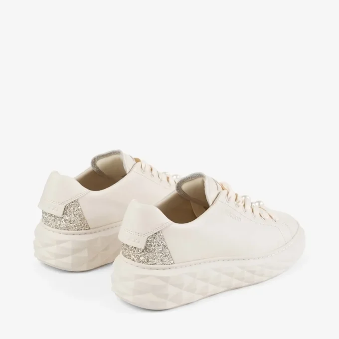 Zapatillas Diamond Light Maxi F Latte de piel lisa y purpurina gruesa Zapatillas Diamond Light Maxi F Latte de piel lisa y purpurina gruesa