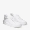 Zapatillas Diamond Maxi F II de piel napa blanca y plateada con purpurina Zapatillas Diamond Maxi F II de piel napa blanca y plateada con purpurina