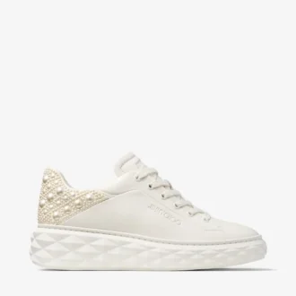 Zapatillas Diamond Maxi F II Latte de piel napa perla