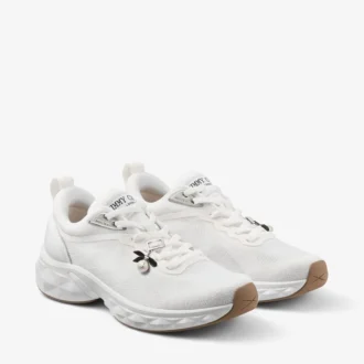 Zapatillas Diamond Run F de mezcla de jacquard y punto blanco