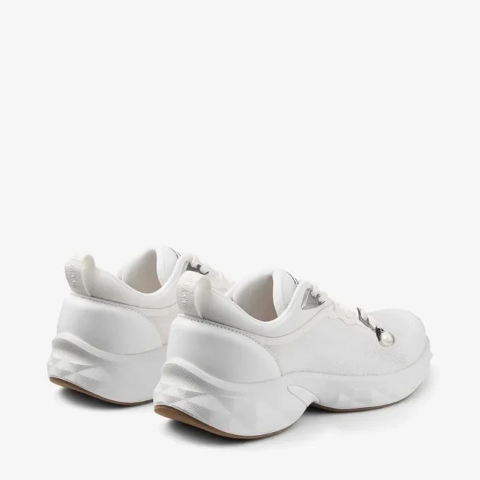 Zapatillas Diamond Run F de mezcla de jacquard y punto blanco