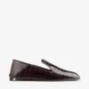 Zapatillas Eliot de piel con relieve de cocodrilo en color sambuco