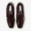 Zapatillas Eliot de piel con relieve de cocodrilo en color sambuco