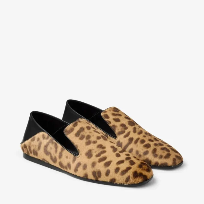 Zapatillas Eliot de piel de potro con estampado de leopardo natural