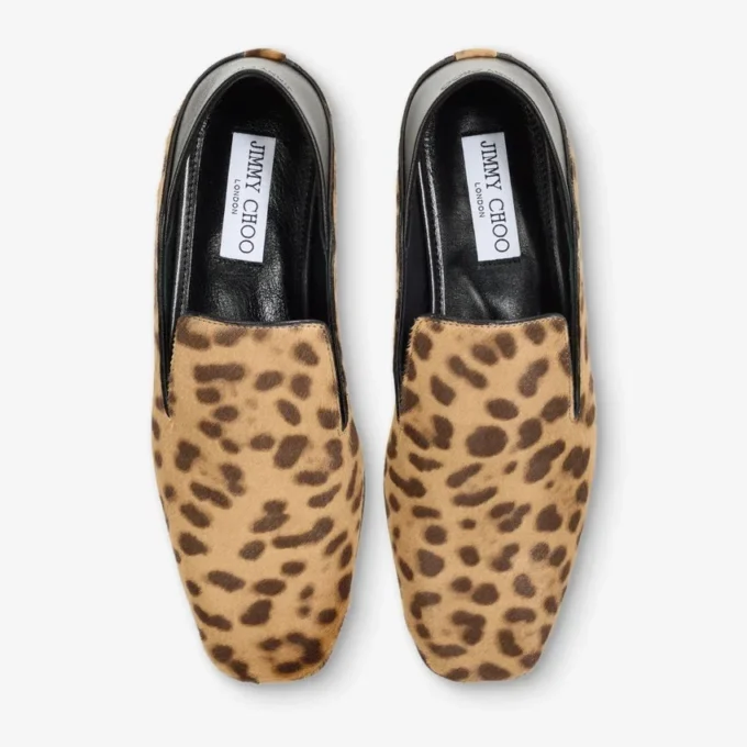 Zapatillas Eliot de piel de potro con estampado de leopardo natural