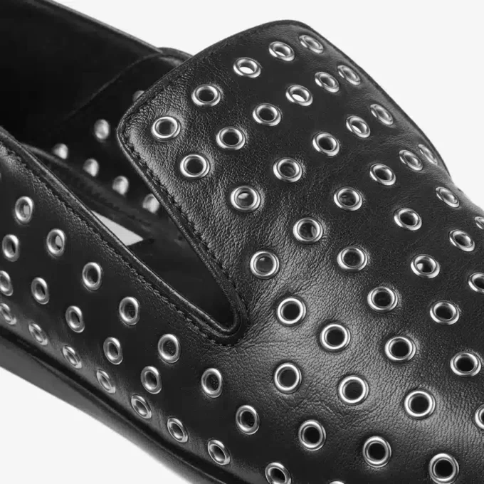 Zapatillas Eliot de piel napa metalizada negra con ojales