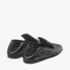 Zapatillas Eliot de piel napa metalizada negra con ojales
