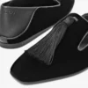 Zapatillas Eliot de terciopelo negro con borla