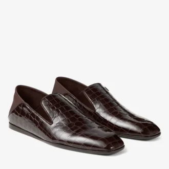 Zapatillas Eliot para hombre de piel con relieve de cocodrilo Sambuco