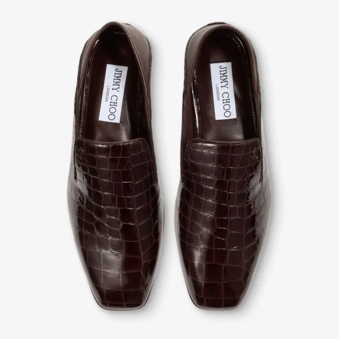 Zapatillas Eliot para hombre de piel con relieve de cocodrilo Sambuco