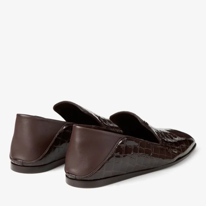 Zapatillas Eliot para hombre de piel con relieve de cocodrilo Sambuco