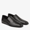 Zapatillas Eliot para hombre en piel napa metalizada negra con ojales Zapatillas Eliot para hombre en piel napa metalizada negra con ojales