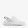 Zapatillas tipo mocasín Diamond Sling de napa blanca con correa de cristales