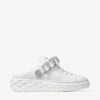 Zapatillas tipo mocasín Diamond Sling de napa blanca con correa de cristales