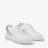 Zapatillas tipo mocasín Diamond Sling de napa blanca con correa de cristales