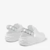 Zapatillas tipo mocasín Diamond Sling de napa blanca con correa de cristales
