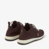 Zapatillas Veles de punto de cachemira melange color chocolate con botones de perlas