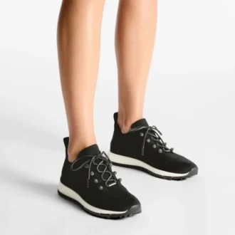 Zapatillas Veles de punto negro con lentejuelas