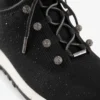 Zapatillas Veles de punto negro con lentejuelas
