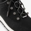 Zapatillas Veles de punto negro con lentejuelas