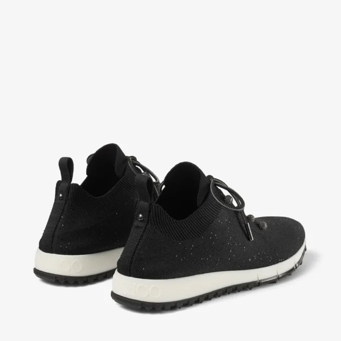 Zapatillas Veles de punto negro con lentejuelas