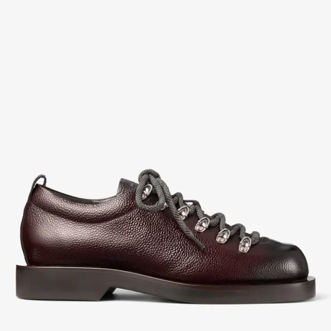 Zapatos con cordones Reeves de piel granulada escocesa color chocolate Zapatos con cordones Reeves de piel granulada escocesa color chocolate