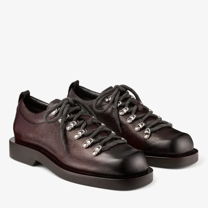 Zapatos con cordones Reeves de piel granulada escocesa color chocolate Zapatos con cordones Reeves de piel granulada escocesa color chocolate