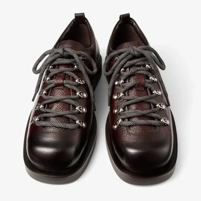 Zapatos con cordones Reeves de piel granulada escocesa color chocolate Zapatos con cordones Reeves de piel granulada escocesa color chocolate