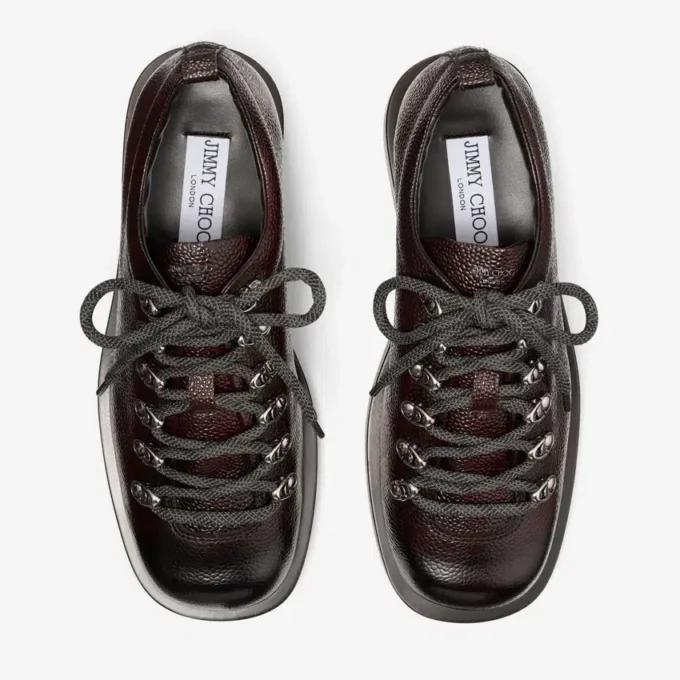 Zapatos con cordones Reeves de piel granulada escocesa color chocolate Zapatos con cordones Reeves de piel granulada escocesa color chocolate