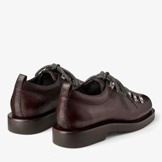 Zapatos con cordones Reeves de piel granulada escocesa color chocolate Zapatos con cordones Reeves de piel granulada escocesa color chocolate