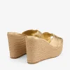 Zapatos de cuña Leda 100 de piel napa metalizada dorada