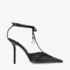 Zapatos de salón Afia Mesh 100 en negro Spazzolato y tul fruncido