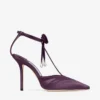Zapatos de salón Afia Mesh 100 Winter Bloom de satén y tul fruncido