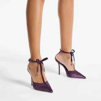 Zapatos de salón Afia Mesh 100 Winter Bloom de satén y tul fruncido
