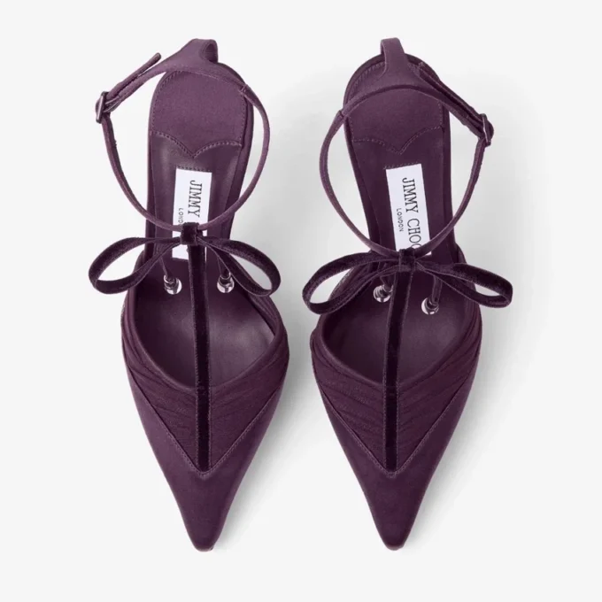 Zapatos de salón Afia Mesh 100 Winter Bloom de satén y tul fruncido