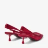 Zapatos de salón Amel 50 en malla de cristal rojo rubí y satén