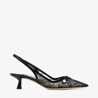 Zapatos de salón Amita 45 negros de jimmy choo con encaje y spazzolato
