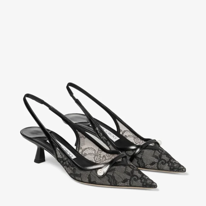 Zapatos de salón Amita 45 negros de jimmy choo con encaje y spazzolato