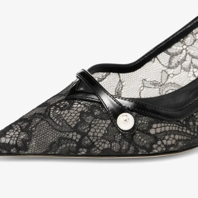Zapatos de salón Amita 45 negros de jimmy choo con encaje y spazzolato