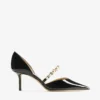 Zapatos de salón Aurelie 65 de charol negro con punta afilada y adornos de perlas Zapatos de salón Aurelie 65 de charol negro con punta afilada y adornos de perlas