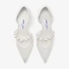Zapatos de salón Aurelie 85 de jimmy choo en encaje marfil con adornos de perlas
