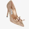 Zapatos de salón Avril con puntera puntiaguda y cubiertos de cristales en oro rosa