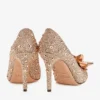 Zapatos de salón Avril con puntera puntiaguda y cubiertos de cristales en oro rosa