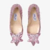Zapatos de salón Avril de ante rosa y punta afilada cubiertos de cristales
