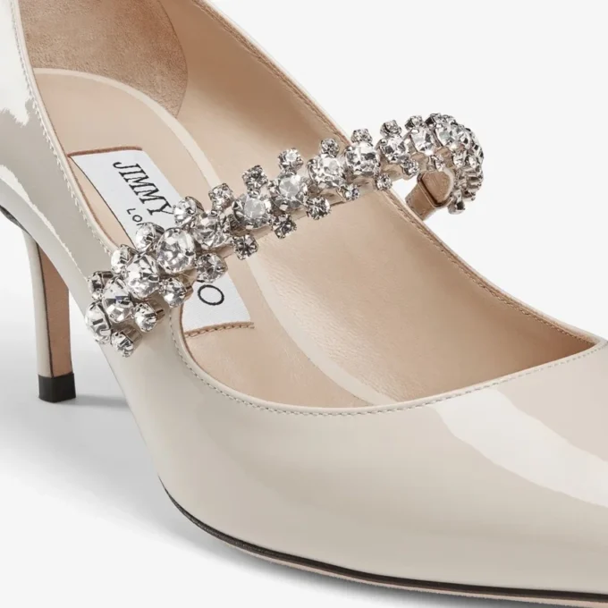 Zapatos de salón Bing 65 de lino y charol con cristales