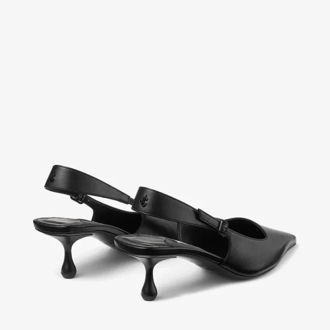 Zapatos de salón con talón abierto Amel 50 en piel napa negra Zapatos de salón con talón abierto Amel 50 en piel napa negra