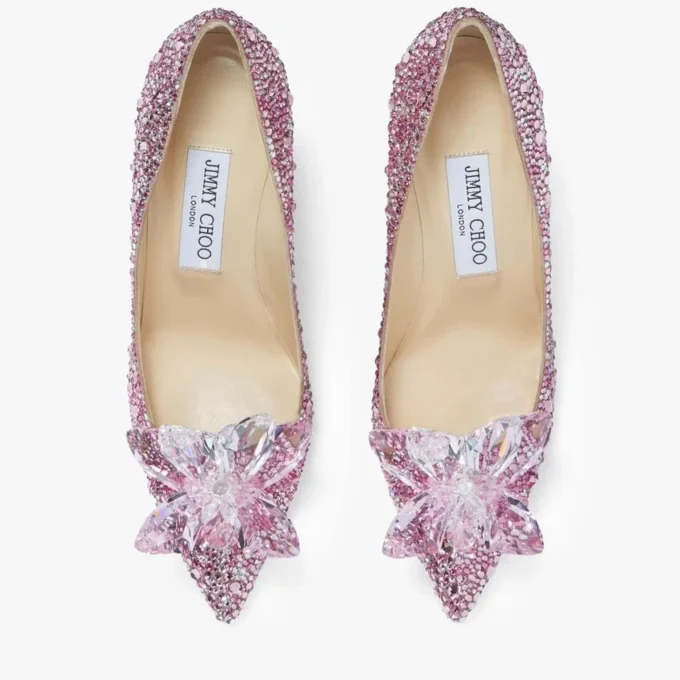 Zapatos de salón de punta afilada Alia Rose Mix, de ante y cubiertos de cristales